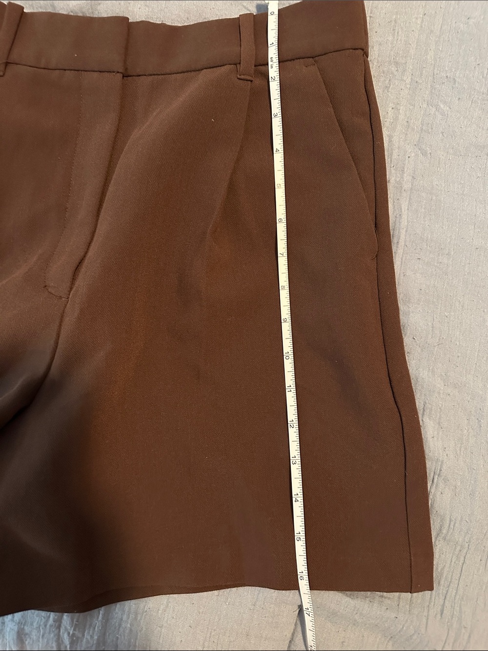 Abercrombie & Fitch Brown Tailored High-Rise Bermuda Shorts Size S - Picture 8 of 9